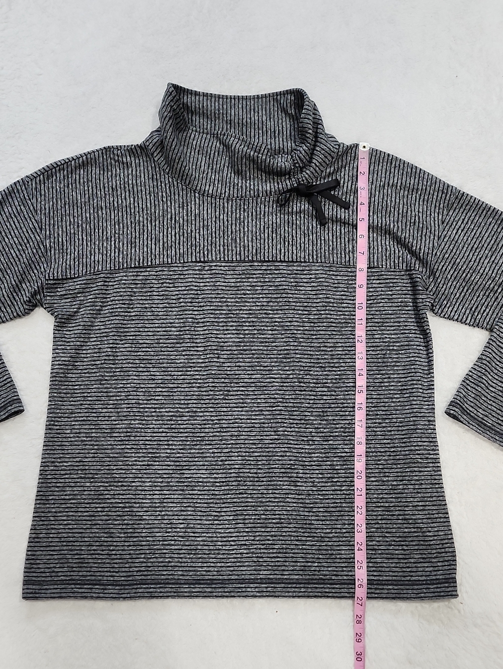 T By Talbots Long Sleeve Striped Cowlneck Sweatshirt Top - Picture 4 of 7